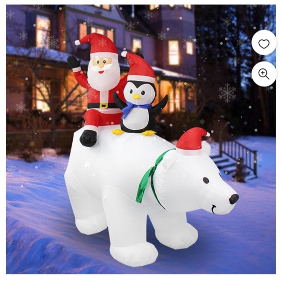 CreativeArrowy 7ft Christmas Inflatable Santa Claus Penguin PolarBear LED Lights - Picture 3 of 3